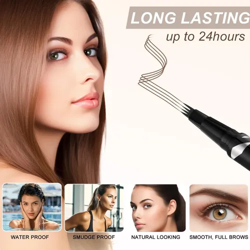 Lápiz 2 En 1 Para Cejas Impermeable Lavone Marrón Oscuro