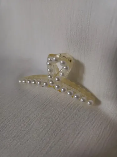 Gancho Pinza Broche Clip Pelo Grande Transparente Perlas Infinito