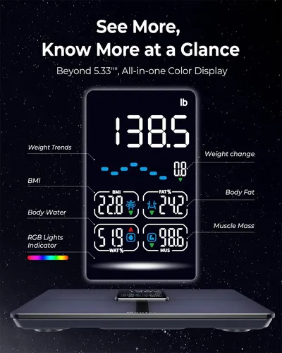 Báscula Digital Ovutek: Peso, Imc, Grasa, Músculo, 450lb