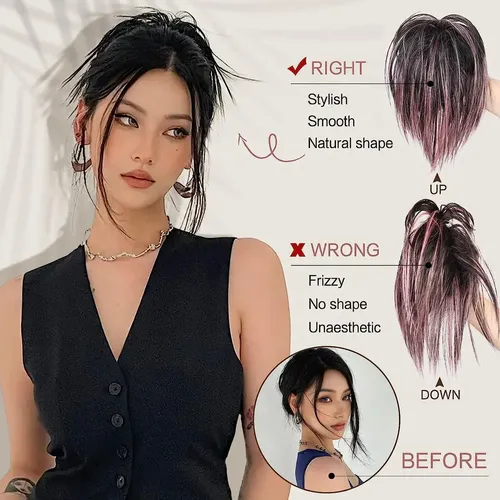 Moño Clipin Postizo Simulación Cabello Natural