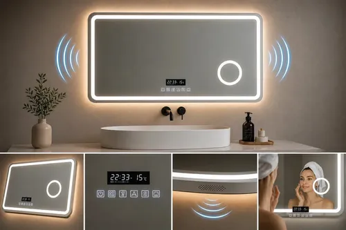 Espejo Led Baño Rectangular 50×70 Bluetooth Desempañador