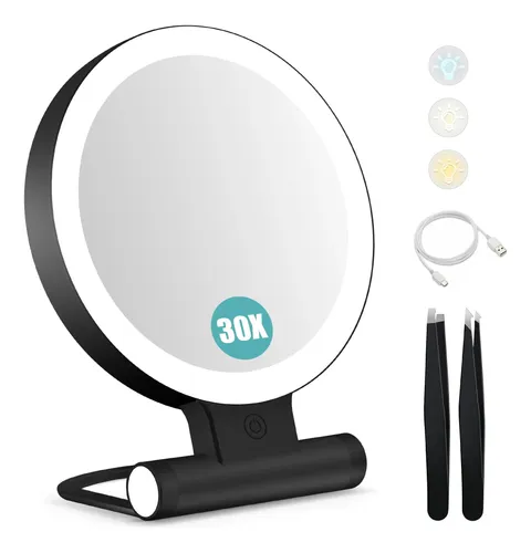 Espejo De Aumento B Beauty Planet 30x Con Luz Y Batería 2000