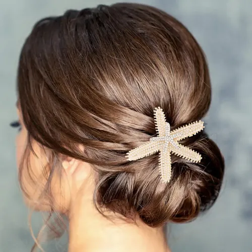 Pinzas Para El Cabello Con Perlas De Strass, Pinzas Para El