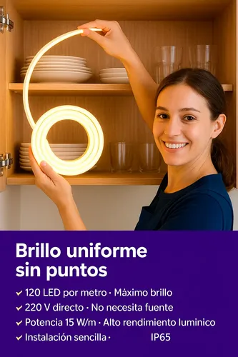 5mt Luces Led Para Atras De Espejos Directo A 220 Sin Fuente