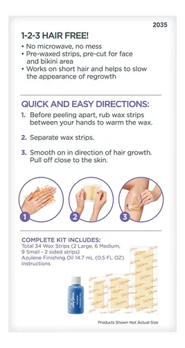 Kit De Tiras De Cera Depilatoria Sally Hansen Para Rostro Y