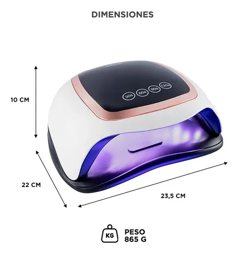 Cabina Para Uñas Care By Gadnic Future V3 Base Desmontable 18,8W Panel Digital Táctil
