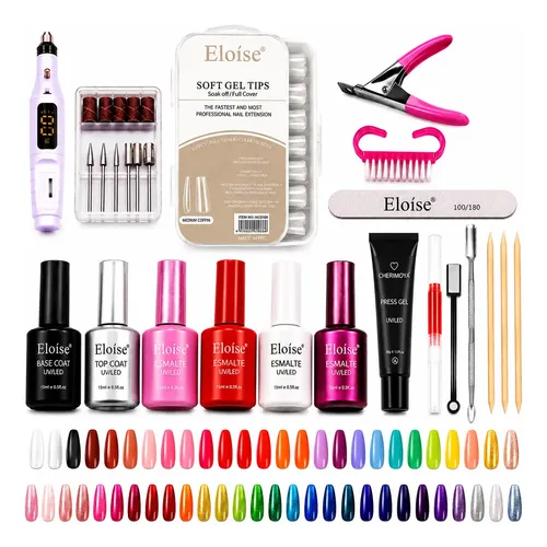 Kit Soft Gel Completo Torno Electrico Press Gel 120 Tips
