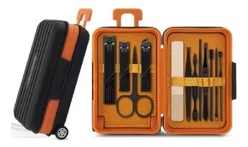 Set Manicura Pedicura Estuche Valija Con Ruedas 12 Piezas