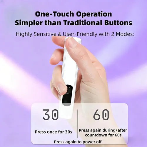 Lámpara Uv Portátil Blanca Para Uñas Gel Con Pantalla Led