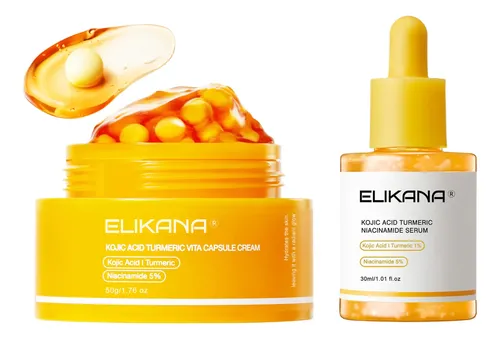 Set Sérum Y Crema Facial Ácido Kójico Cúrcuma