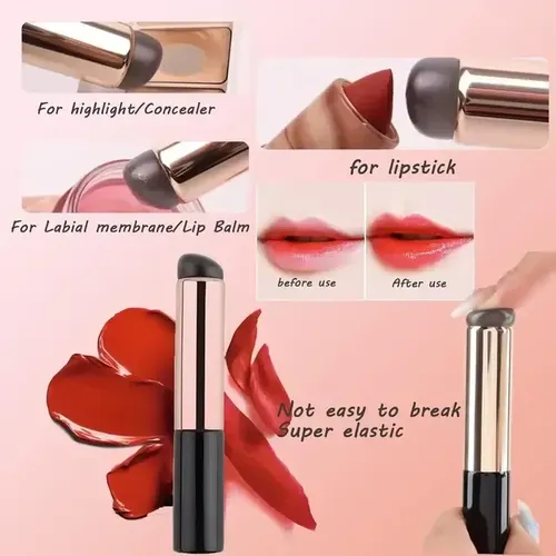 Brocha Aplicador Silicona Jelly Maquillaje Acabado Natural Negro
