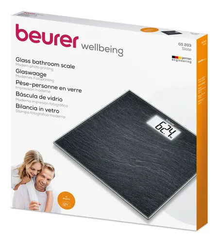 Balanza Personal Digital Vidrio Con Lcd Beurer Gs 203 Color Slate