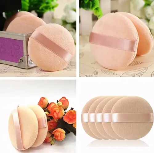 Set X 12 Esponjas Maquillaje Aplicador Polvo Facial C Cinta