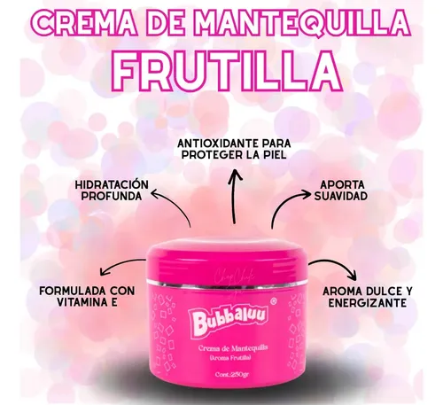 Crema De Mantequilla Corporal Hidratante Bubbaluu 250g Frutilla