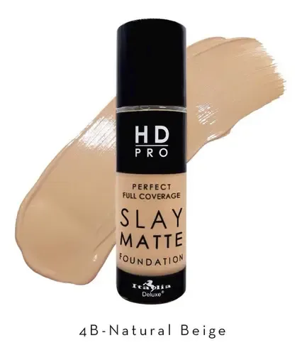 Base De Maquillaje Slay Matte Hd Pro Italia Deluxe (1pz) Tono 4B Natural Beige