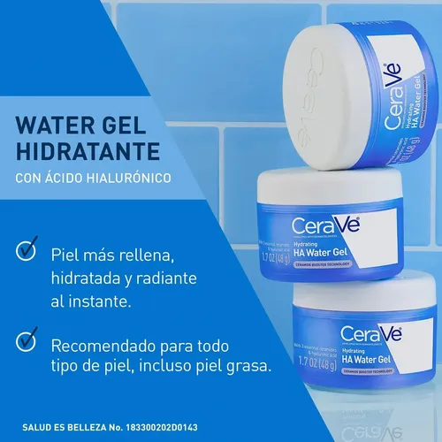 Cerave Water Gel Hidratante Con Ácido Hialurónico, 48ml