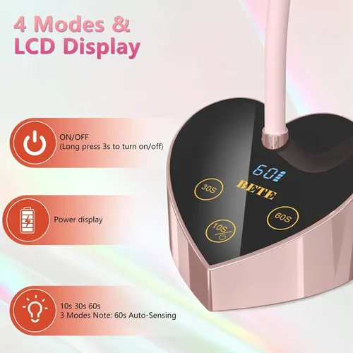 Lámpara Uv Led Portátil Recargable Para Uñas Con Sensor