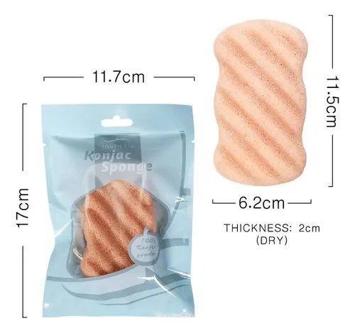 Esponja Konjac Natural Pura, Paquete De 6