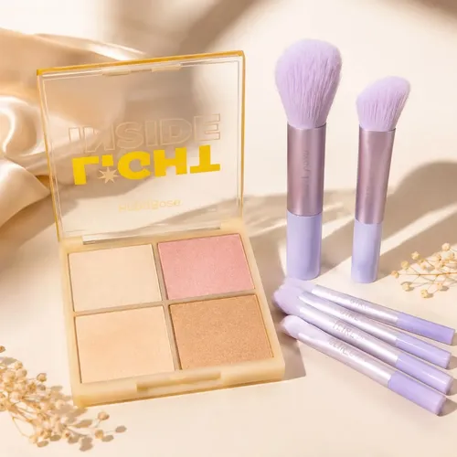Kit Maquillaje Iluminadores Set De Brochas