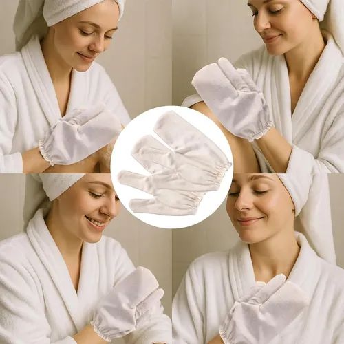 Guantes De Seda Cruda Para Exfoliar Y Masaje Ayurvédico