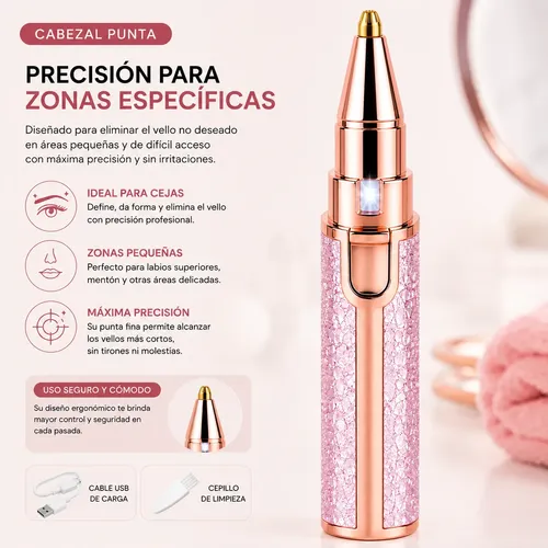Depilador Cejas Facial Cuerpo 2 En 1 Usb Multifuncional