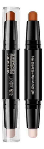 Barra Contorno Iluminador Rostro Maquillaje Doble Punta Mla Marrón Claro