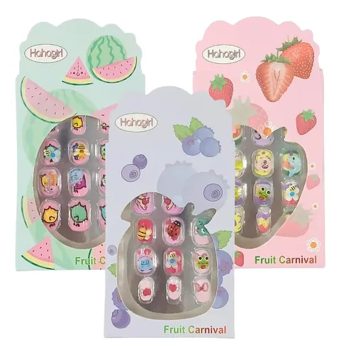 Uñas Postizas Cuadradas P/manos 12pcs C/ Pegamento Mujer