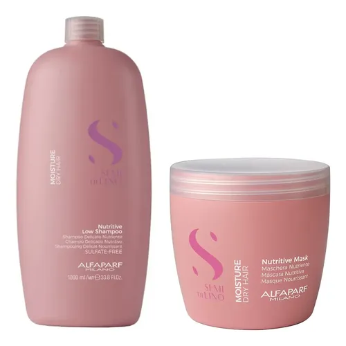 Kit Alfaparf Semi Di Lino Nutritive Grande Shampoo + Máscara