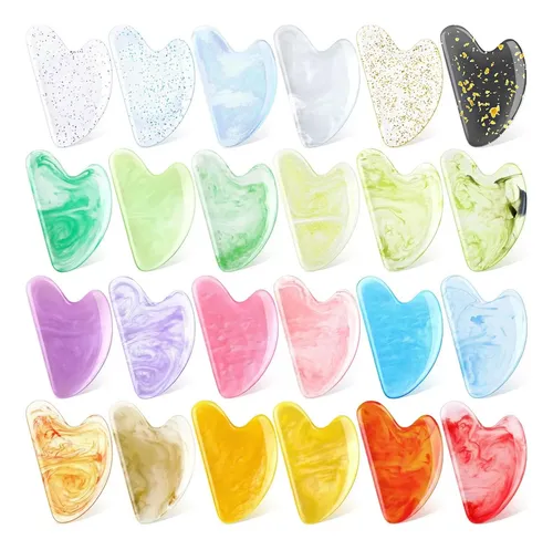 Gua Sha De 24 Piezas En Resina Corazón  Sherr, 7.6 X