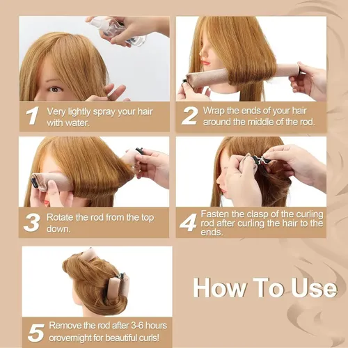 Kit De Rizado Sin Calor Para Cabello Largo: Duerme Toda