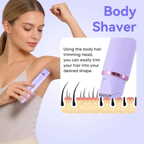 ~afeitadora Eléctrica 2 En 1 Mujer Corporal Y Facial Rosada