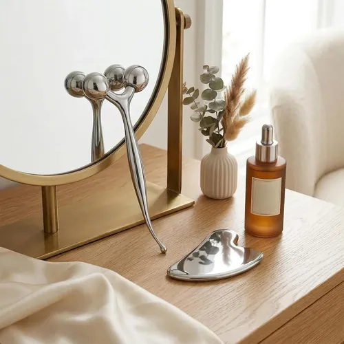 Rodillo Facial De Metal Refrescante Sha Massager Gua Self Ro