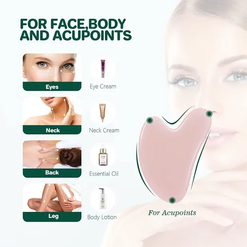 Piedra Gua Sha Facial Para Masaje Rosa