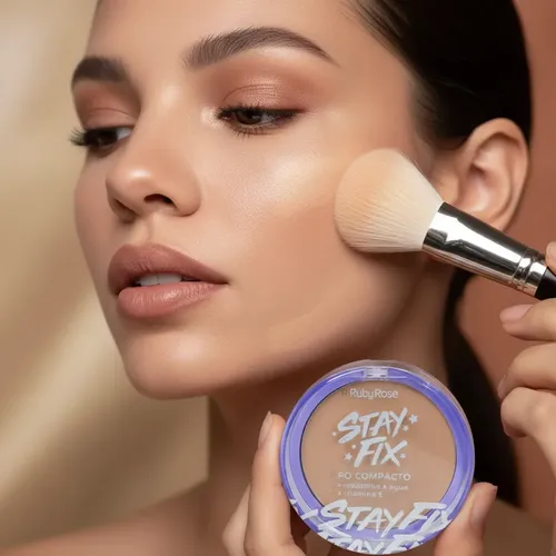 Polvo Compacto Stay Fix Ruby Rose Vitamina E Waterproof
