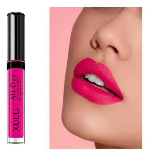 Labial Xúlu Cosméticos All Day color fucsia mate