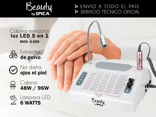 Cabina Uv Para Uñas 5 En 1 Spica S-250 Extractor Luz Led