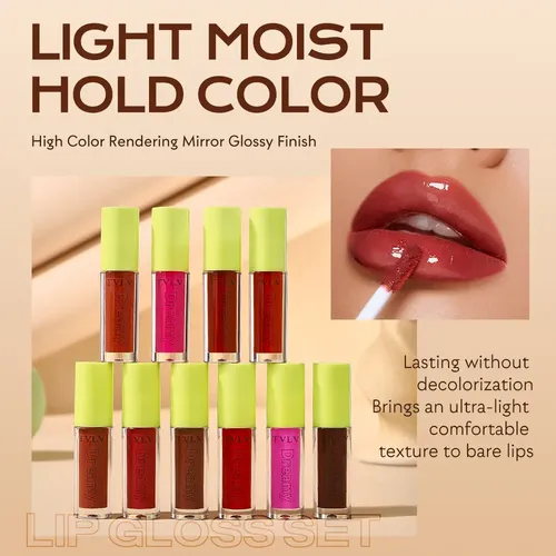 Set De Brillo De Labios Tvlv Dreamy 6008, 10 Colores 6008 Lip Gloss Set