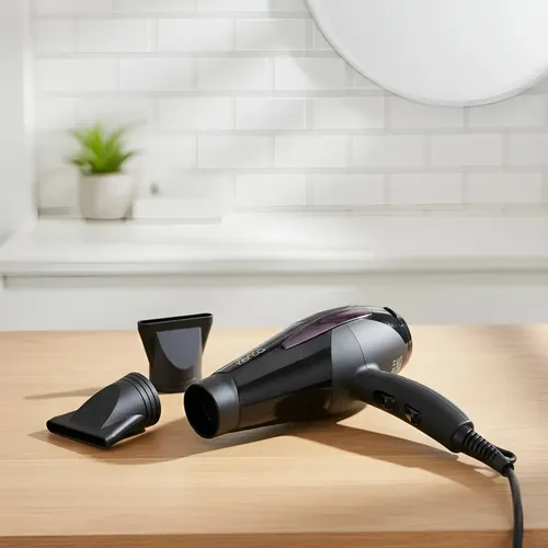 Secador De Pelo Profesional 2200w Kenta C/ Accesorios Negro