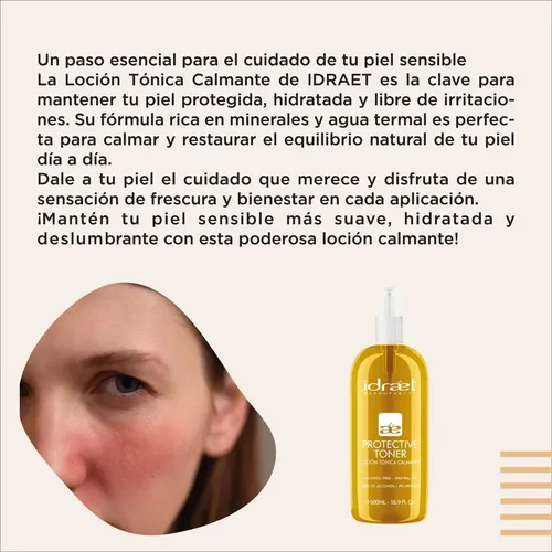 Locion Tonica Idraet Calmante Rosacea Piel Sensible 500