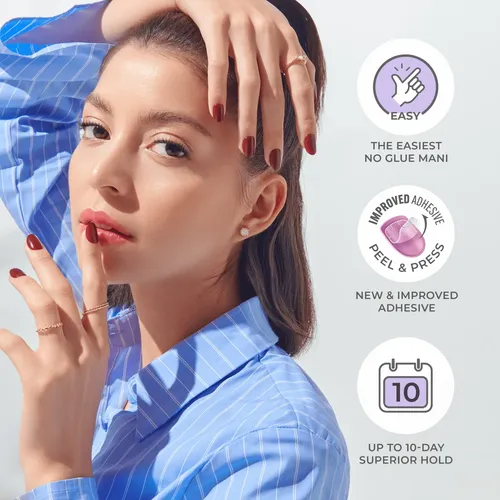 Uñas Kiss Impress Francesitas Instantáneas Classic French
