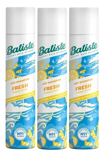 3 Shampoo En Seco Batiste Fresh Citrus Lavado Sin Agua