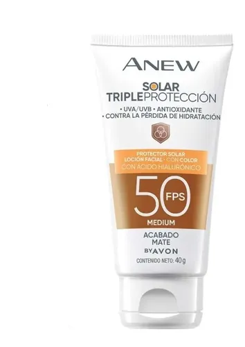 Protector Solar Color Facial Fps 50 Avon Anew Tono Medium