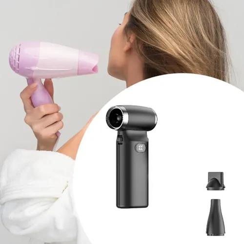 Mini Ventilador De Turbina, Soplador Seco Con Pantalla Negro