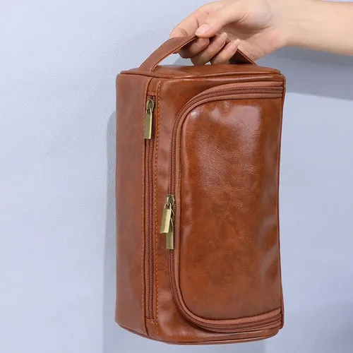 Neceser De Hombre Vintage De Lujo Para Maquillaje Con Cierre