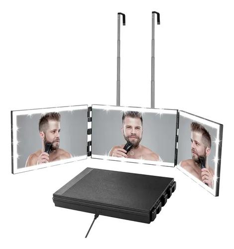Espejo Triple Vanexiss Con Luces Led Para Maquillaje Negro