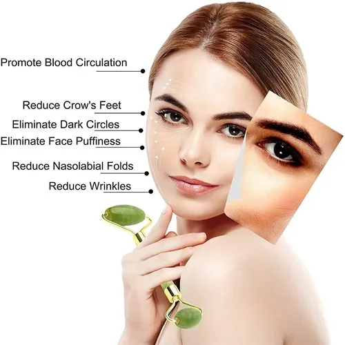 Masajeador Rodillos Jade Piedra Guasha Combo Facial Corporal