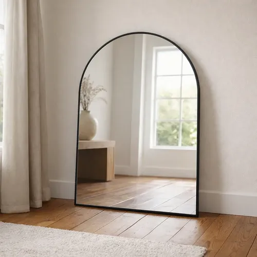Espejo De Pared Moderno 70cm Minimalista Negro Arco