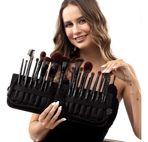 Set De Brochas De Maquillaje Zamel 26 Piezas Premium Negro C