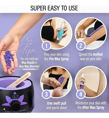 Tress Wellness Perlas De Cera Para Depilar Kit Completo