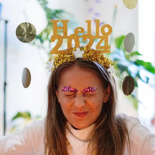 Golden 2024 New Year Party Hairband Festive Star Headband